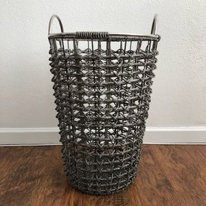 Gray wicker basket